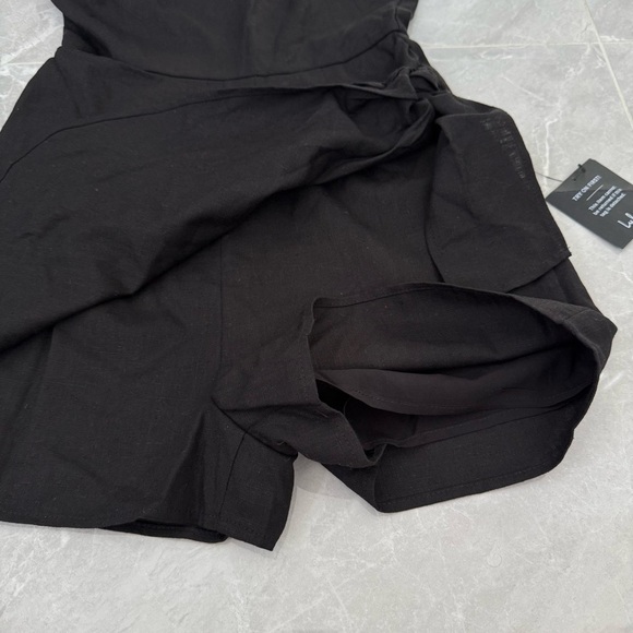 Women’s Lulus Tie and Low One Shoulder Knotted Skort Romper Linen Blend Small - Picture 7 of 16